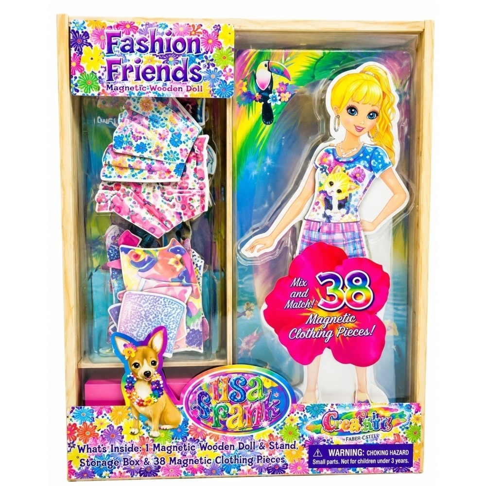 NEW Lisa Frank Magnetic Doll Cassie Surfer Girl Fashion Wardrobe 38 pc Clothing